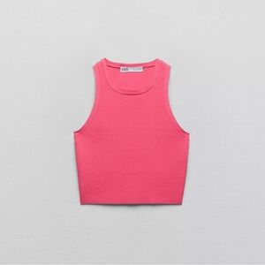 Zara pink crop top size S